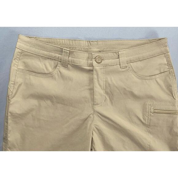 Eddie Bauer Women's Rainier Stretch Nylon Cargo Hiking Shorts. Beige, 12. MINT! - Picture 2 of 5